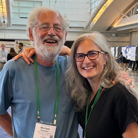 Figure Caption: Michael Mishkind and IS-MPMI Member and NSF PBI Rotator Nicole Donofrio attending a poster session.